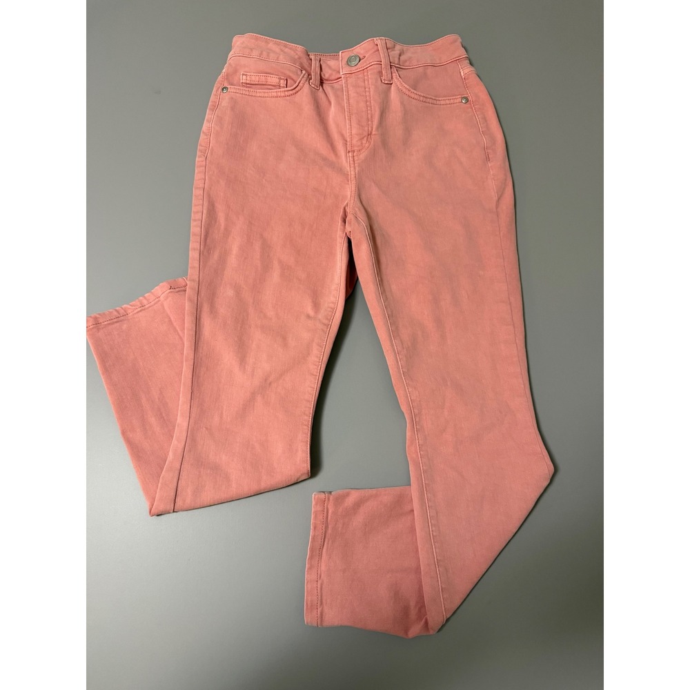 LC Lauren Conrad Womens High Rise Skinny Ankle Jeans Coral Pink Size 6 Stretch